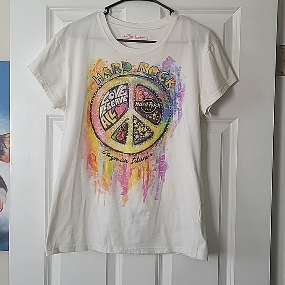 Hard Rock Cafe Limited Edition Peace Grand cayman Tee shirt womens
